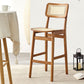 Contemporary Wood Bar and Counter Stool Rattan Low Back Stool with 4 Legs Clearhalo 'Bar Furniture' 'Bar Stools' 'bar_stools' 'furn' 'furn_bar_stools' 'Furniture' 'furniture_bar_stools' 'Kitchen & Dining Furniture' 1200x1200_b8318272-cb9a-4cdd-b569-5a5b104db452