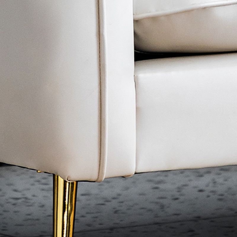 Contemporary 28.3" H Faux Leather Tuxedo Arm Sofa For Living Room