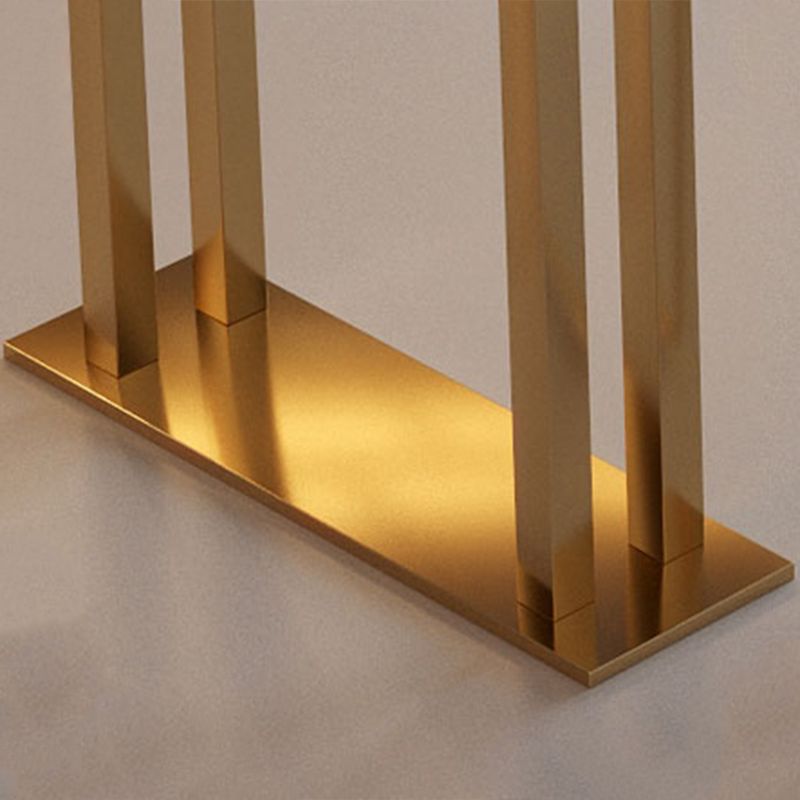 Glam Style Bar Table 42-inch Height Wood Top Bistro Table with Gold Pedestal Clearhalo 'Bar Furniture' 'Bar Tables' 'bar_tables' 'furn' 'furn_bar_tables' 'Furniture' 'Kitchen & Dining Furniture' 1200x1200_b835e510-6309-4a81-931d-e979fc321fc5