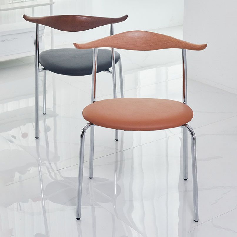 Modern Metal Dining Armless Chair Faux Leather Dining Side Chair for Restaurant Use Clearhalo ' kitchen&dining_furn' 'Dining Chairs' 'Dining Tables & Seating' 'dining_chair' 'furn' 'furn_dining_chair' 'Furniture' 'furniture_dining_chair' 'Kitchen & Dining Furniture' 'kitchen' 1200x1200_b836c5b1-1160-4da4-aad1-da95404d4882