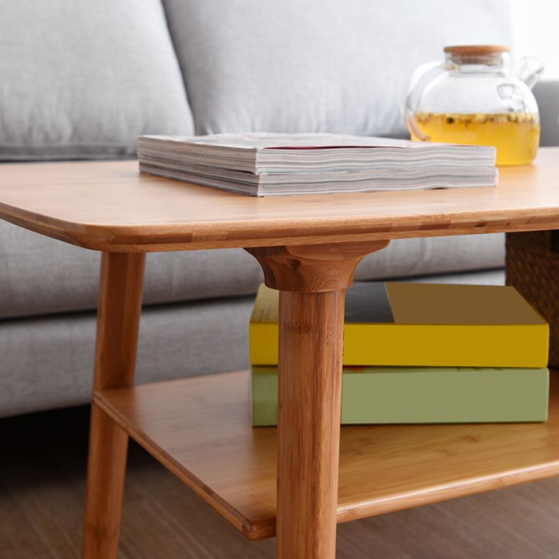 Scandinavian Style Coffee Cocktail Table Solid Wood 4 Legs Coffee Table Clearhalo 'Coffee & Accent Tables' 'Coffee Tables' 'coffee_tables' 'furn' 'furn_coffee_tables' 'Furniture' 'Living Room Furniture' 1200x1200_b8370823-ccd2-487f-a86f-5b7526a4ba82