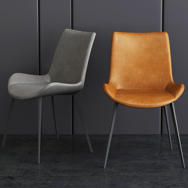 Industrial Metal Kitchen Dining Room Side Chair Solid Back Chair Clearhalo ' kitchen&dining_furn' 'Dining Chairs' 'Dining Tables & Seating' 'dining_chair' 'furn' 'furn_dining_chair' 'Furniture' 'furniture_dining_chair' 'Kitchen & Dining Furniture' 'kitchen' 1200x1200_b83938e4-ac50-4418-9967-ecd8dffa99d2