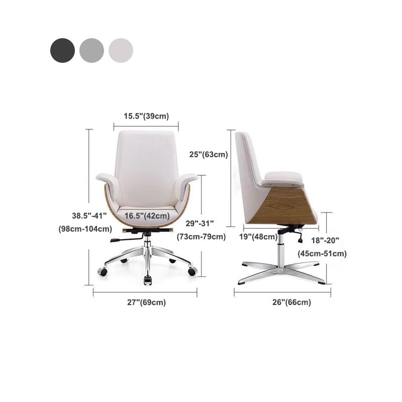 Modern Armless Swivel Chair with Chrome Frame Executive Height-adjustable Office Chair Clearhalo 'furn' 'furn_office_chair' 'Furniture' 'furniture_office_chair' 'Office Chairs' 'Office Furniture' 'office_chair' 1200x1200_b8393eb5-f677-4caf-8ae5-6f770510f41d
