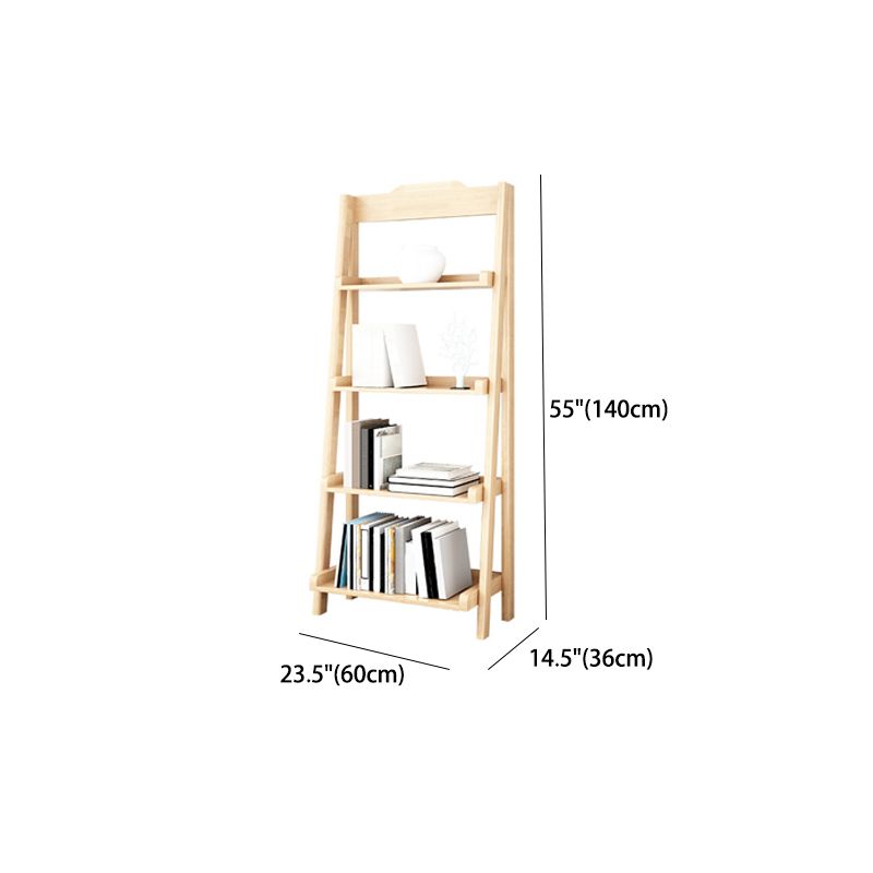 Modern Style Bookcase Rubber Wood Open Back Ladder Bookshelf for Home Office Clearhalo 'Bookcases' 'furn' 'furn_bookcases' 'Furniture' 'Office Furniture' 1200x1200_b83945ae-6438-470e-9de6-720c881c8cb6