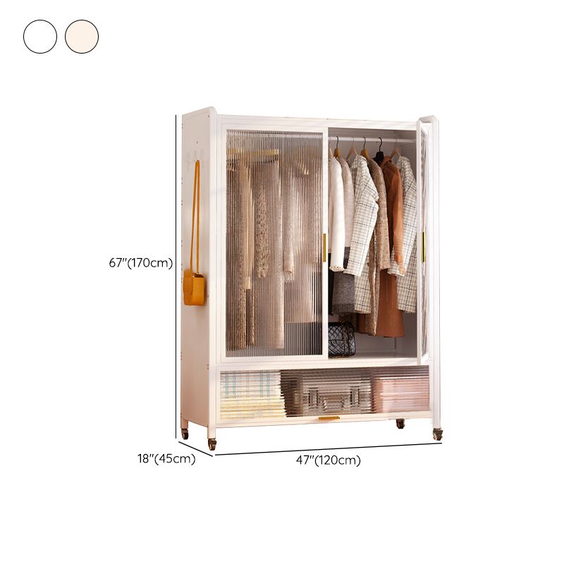 Contemporary Freestanding Wardrobe Home White Wardrobe Closet Clearhalo 'Armoires & Wardrobes' 'armoires_wardrobes' 'Bedroom Furniture' 'furn' 'furn_armoires_wardrobes' 'Furniture' 1200x1200_b83a68b2-3fe8-4664-81ed-9ac7d0db9255