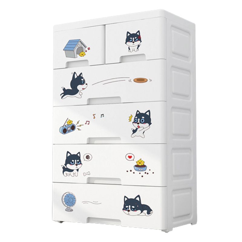 Eigentijdse garderobe witte kleur plastic garderobe kast met laden