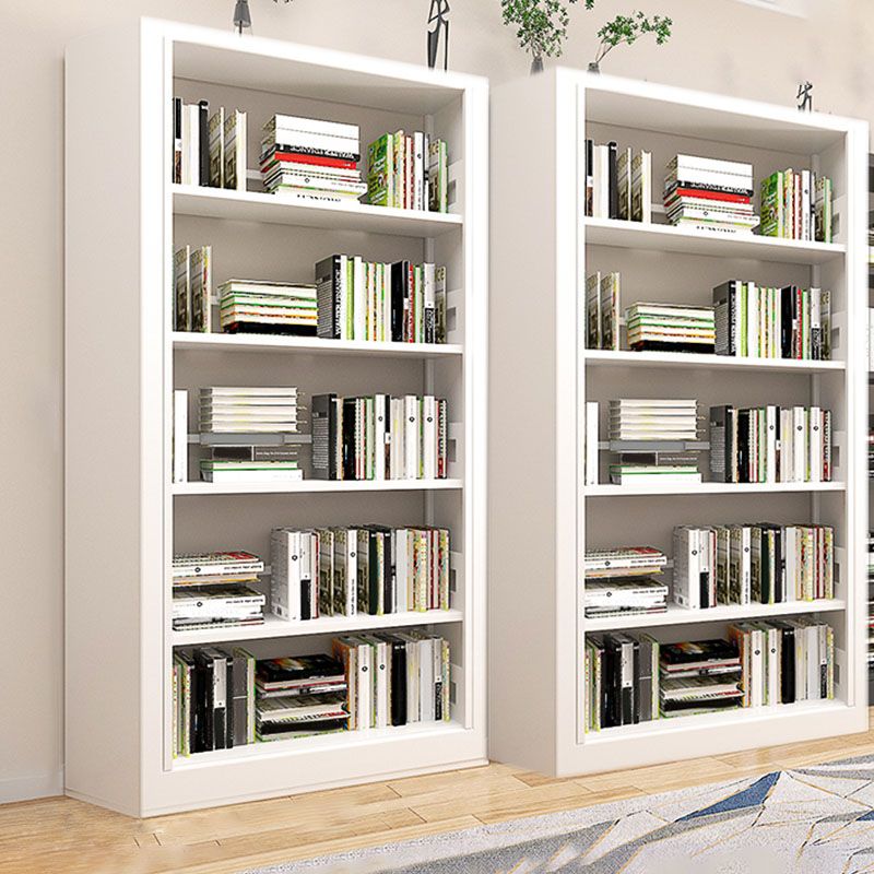 Metal Open Back Bookshelf Modern Rectangle Standard Bookcase