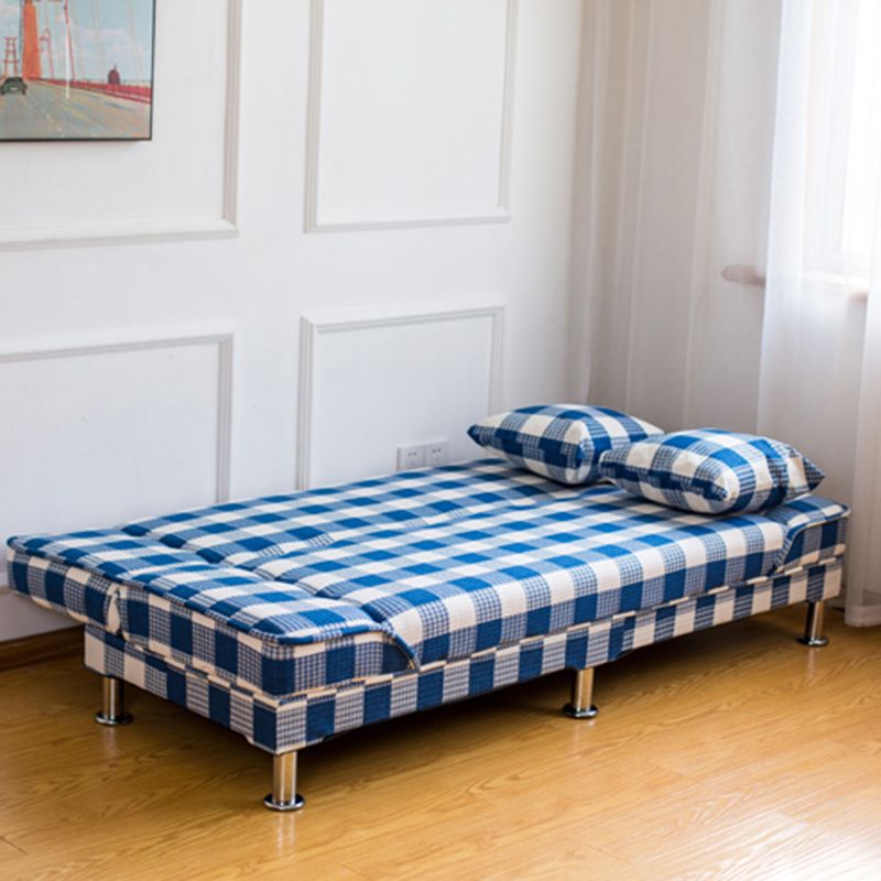 Eigentijdse strakke rugarmloze woonkamer linnen cabine bank