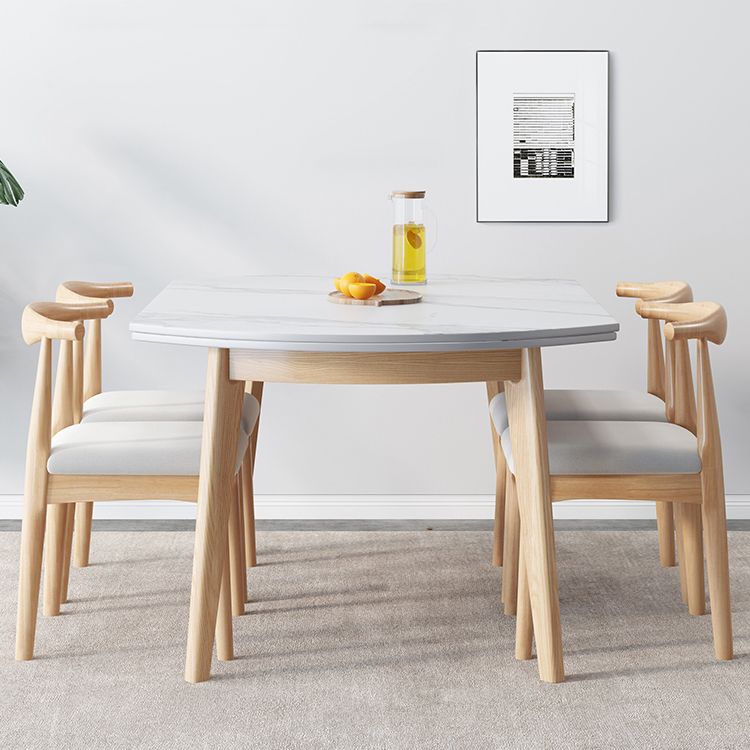 Modern Sintered Stone Dining Table Round Dining Room Table with 4 Legs Clearhalo 'Dining Tables & Seating' 'Dining Tables' 'dining_table' 'furn' 'furn_dining_table' 'Furniture' 'furniture_dining_table' 'Kitchen & Dining Furniture' 'kitchen' 'kitchen_dining_table' 1200x1200_b840222a-c2cf-4c00-9792-790a55e5154c