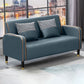 Contemporary Tight Back Square Arm Faux Leather Living Room Seating