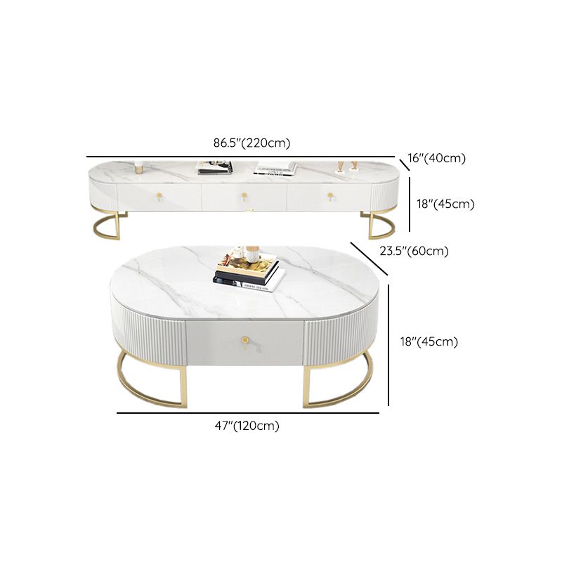 Slate Top Coffee or End Table with Storage Drawers Oval Frame Clearhalo 'Coffee & Accent Tables' 'Coffee Tables' 'coffee_tables' 'furn' 'furn_coffee_tables' 'Furniture' 'Living Room Furniture' 1200x1200_b8412625-fc0e-4c22-83b1-8f10e33087a4