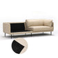 Modern Beige Faux Leather Sofa 38.58" D Tuxedo Arm Cushions Seating