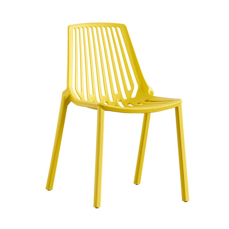 Modern Plastic Chair Slat Back Side Chair in Matte Finish for Home