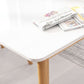 Glass Top Dining Table Modern Dining Table with 4 Solid Wood Legs Clearhalo 'Dining Tables & Seating' 'Dining Tables' 'dining_table' 'Furniture' 'furniture_dining_table' 'Kitchen & Dining Furniture' 'kitchen' 'kitchen_dining_table' 1200x1200_b84378f5-4d34-409e-a89f-8382f29127f8