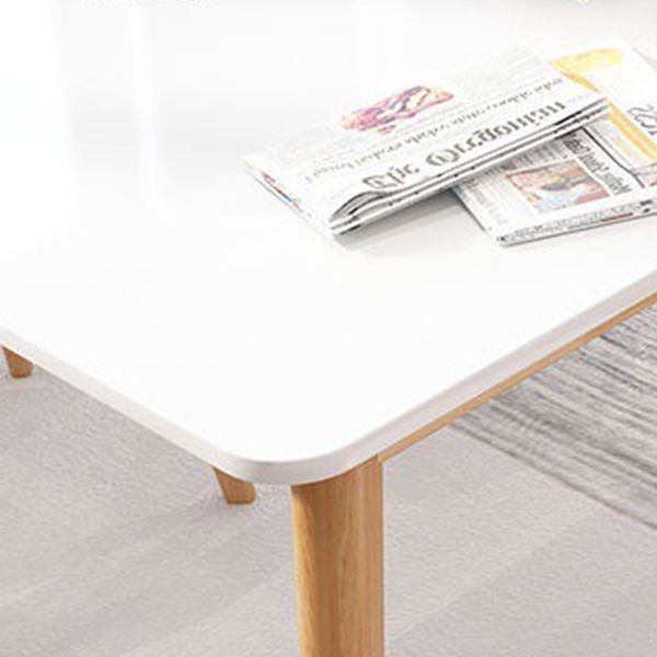 Glass Top Dining Table Modern Dining Table with 4 Solid Wood Legs Clearhalo 'Dining Tables & Seating' 'Dining Tables' 'dining_table' 'Furniture' 'furniture_dining_table' 'Kitchen & Dining Furniture' 'kitchen' 'kitchen_dining_table' 1200x1200_b84378f5-4d34-409e-a89f-8382f29127f8