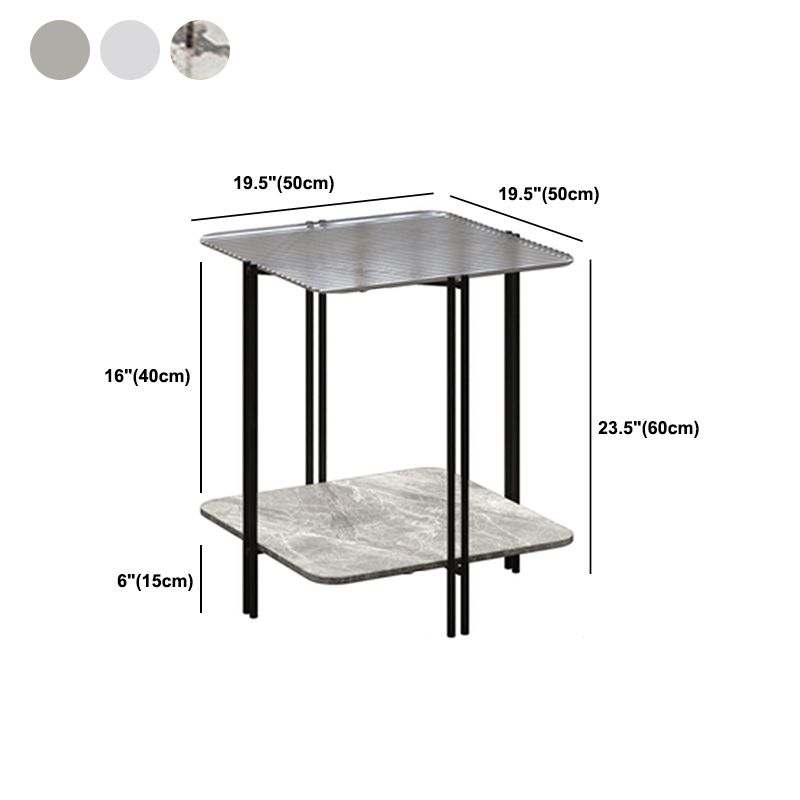 Tavolo da fascia alta a 4 gambe contemporanei tavolo di fascia alta vetro quadrata, 23,6 "di altezza