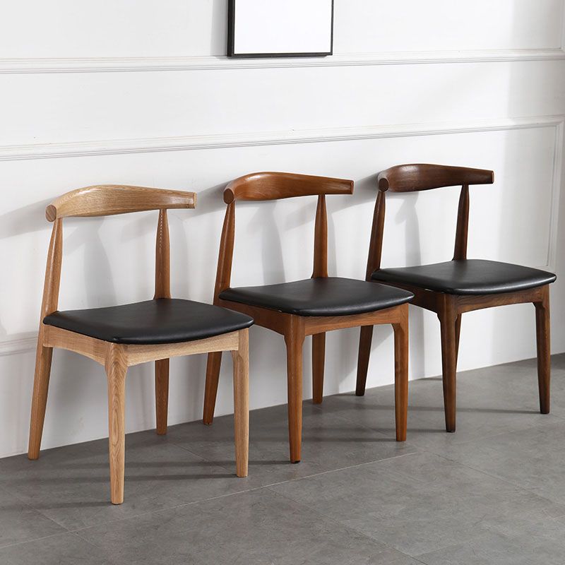 Scandinavian Rubberwood Open Back Side Chair Walnut Upholstered Dining Chair Clearhalo ' kitchen&dining_furn' 'Dining Chairs' 'Dining Tables & Seating' 'dining_chair' 'furn' 'furn_dining_chair' 'Furniture' 'furniture_dining_chair' 'Kitchen & Dining Furniture' 'kitchen' 1200x1200_b845d5bd-856b-44a7-9b45-62c8170b74ca