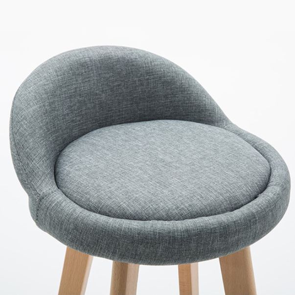 レストラン用のコンテンポラリーウッドスツールバックレストファブリックスツール