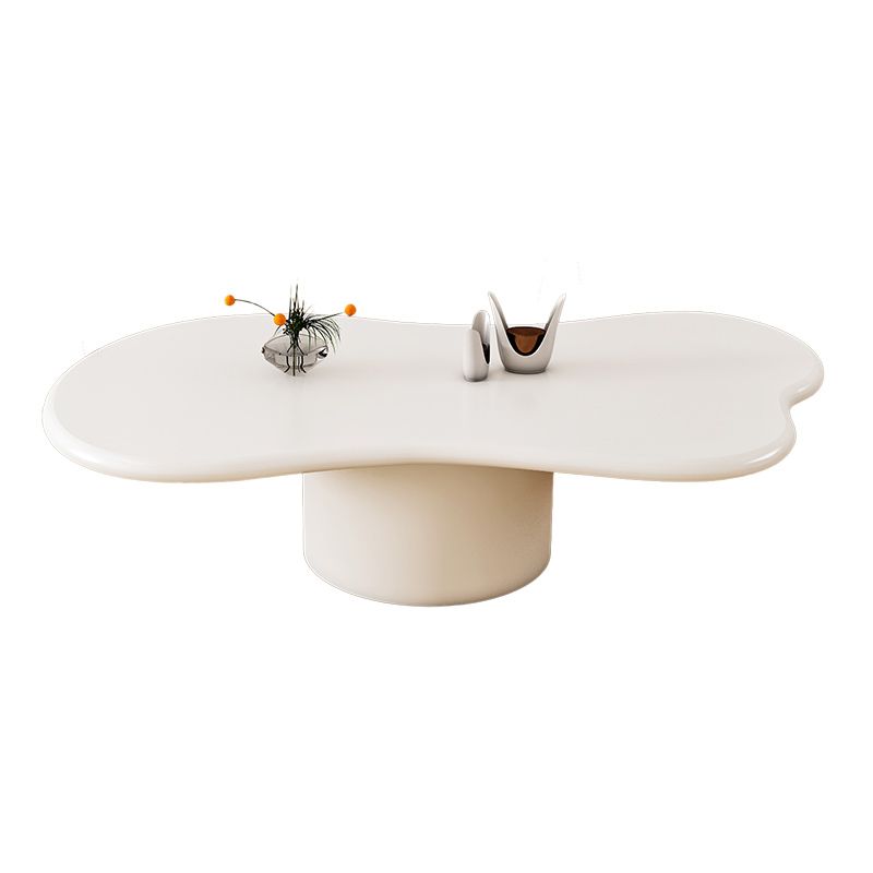 Modern Wood Pedestal Cocktail Table Free Form Coffee Table - White Clearhalo 'Coffee & Accent Tables' 'Coffee Tables' 'coffee_tables' 'furn' 'furn_coffee_tables' 'Furniture' 'furniture_coffee_tables' 'Living Room Furniture' 1200x1200_b849e799-367a-42fd-aed9-d900605d1bff