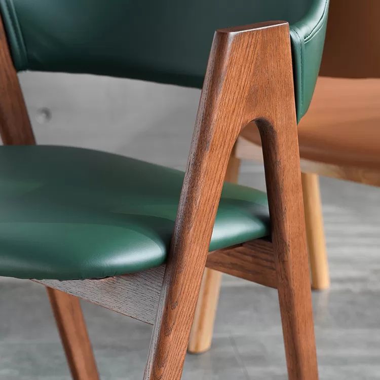 Glam Style Wood Dining Side Chair Faux Leather Open Back Arm Chairs for Home Use Clearhalo ' kitchen&dining_furn' 'Dining Chairs' 'Dining Tables & Seating' 'dining_chair' 'furn' 'furn_dining_chair' 'Furniture' 'furniture_dining_chair' 'Kitchen & Dining Furniture' 'kitchen' 1200x1200_b84a35ef-bba1-45d0-8736-1c6935bb91f8