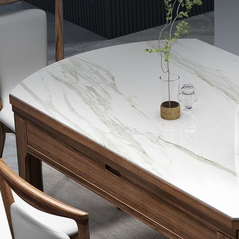 Vast houten meubels 1/7 pc's standaardhoogte dinerset met zelfaanslagbladeren