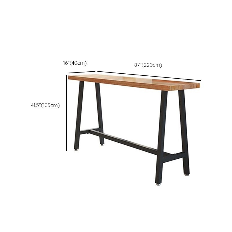 Rectangle Solid Wood Bar Height Table Contemporary Trestle Base Bar Dining Table Clearhalo 'Bar Furniture' 'Bar Tables' 'bar_tables' 'furn' 'furn_bar_tables' 'Furniture' 'Kitchen & Dining Furniture' 1200x1200_b84b16b4-5871-4ca9-bd5d-dc424a5f083f
