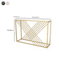 Modern Console Accent Table Antique Finish Rectangle Console Sofa Table in Marble