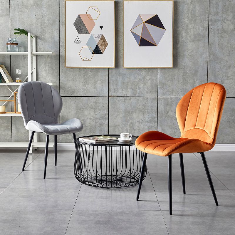 Home Scandinavian Side Chair Wingback Metal Upholstered Dining Room Chair Clearhalo ' kitchen&dining_furn' 'Dining Chairs' 'Dining Tables & Seating' 'dining_chair' 'furn' 'furn_dining_chair' 'Furniture' 'furniture_dining_chair' 'Kitchen & Dining Furniture' 'kitchen' 1200x1200_b84c3a33-606d-4e1f-acc1-0fb0c4ebab56