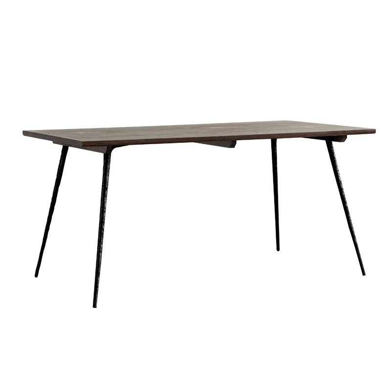 Industrial Style Wood Top Dining Set with 4 Black Metallic Legs for Dining Furniture Clearhalo 'Dining Room Sets' 'Dining Tables & Seating' 'dining_room_set' 'Furniture' 'furniture_dining_room_set' 'Kitchen & Dining Furniture' 'kitchen&dining_furn' 'kitchen' 1200x1200_b84cb755-d770-431a-8181-773eb8d2f3f7