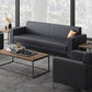 Black Square Arm Sofa Contemporary Standard Sofa for Living Room, 27.55" W