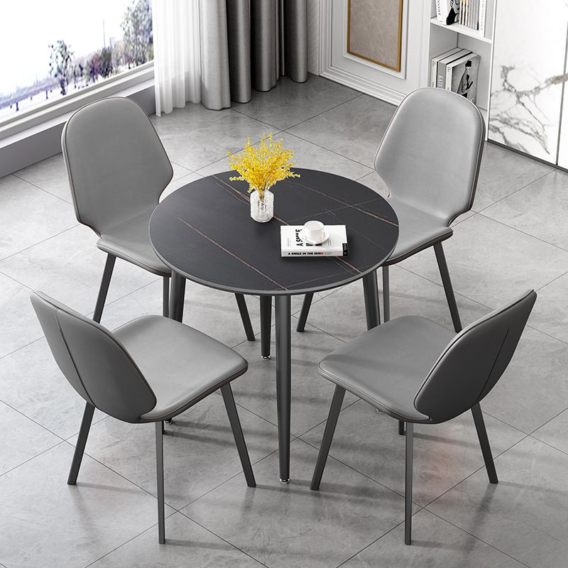 Modern Sintered Stone Dinner Table 4 Legs 31.2" Dining Table with Black Frame Clearhalo ' dining_table' 'Dining Tables & Seating' 'Dining Tables' 'furn' 'furn_dining_table' 'Furniture' 'furniture_dining_table' 'Kitchen & Dining Furniture' 'kitchen&dining_furn' 'kitchen' 'kitchen_dining_table' 1200x1200_b84f3065-559f-4018-bb5f-e34538d57aa5