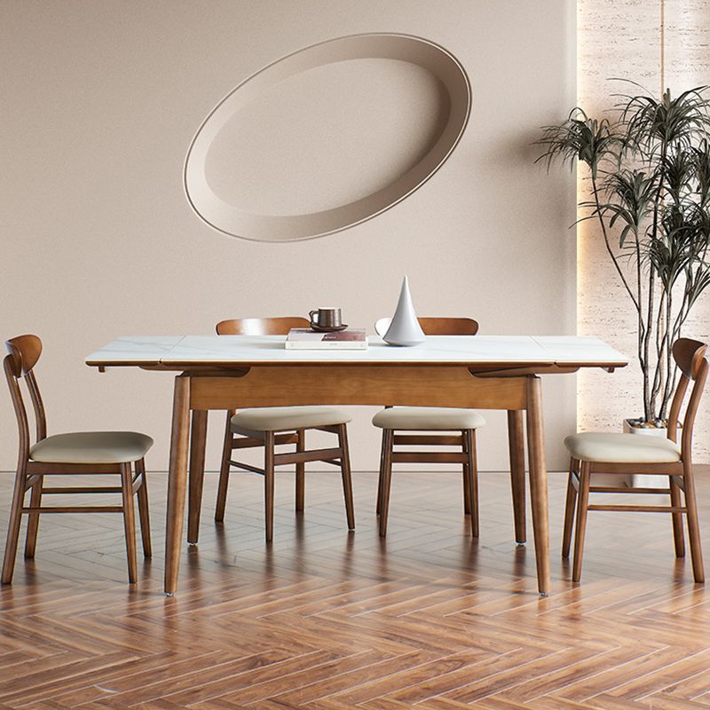 Modern Rectangle Dining Table Stone Top Extension Dining Table Clearhalo 'Dining Tables & Seating' 'Dining Tables' 'dining_table' 'furn' 'furn_dining_table' 'Furniture' 'Kitchen & Dining Furniture' 1200x1200_b8529127-01cd-4e36-bf2e-d3236276758e