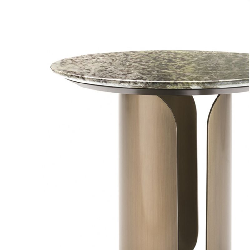 Mesa de café de selección de color de color de metal base de pedestal de estilo moderno de mediados de siglo