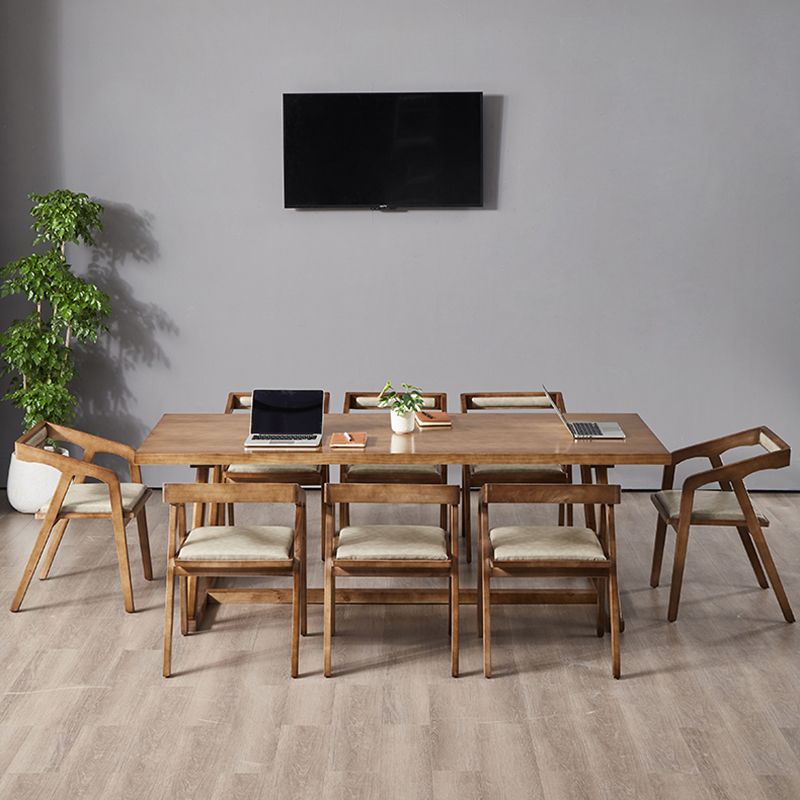 Rectangle Solid Wood White Dining Table Simplicity Trestle Base Table for Dining Room Clearhalo ' dining_table' 'Dining Tables & Seating' 'Dining Tables' 'furn' 'furn_dining_table' 'Furniture' 'furniture_dining_table' 'Kitchen & Dining Furniture' 'kitchen&dining_furn' 'kitchen' 'kitchen_dining_table' 1200x1200_b85390e2-c03a-4762-900b-960b38a956e5