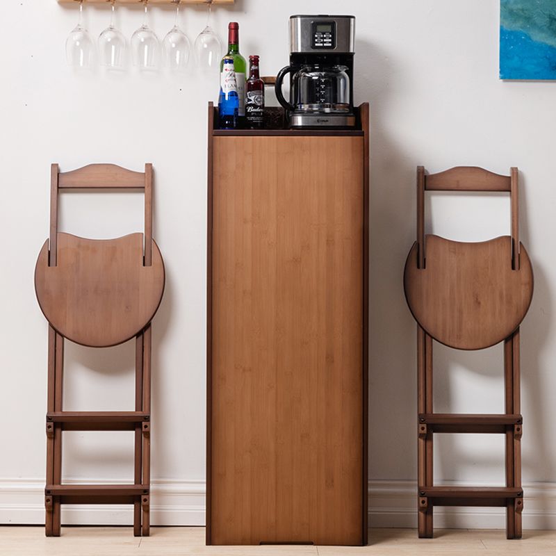 Table de table de pub à barre en bois 1/3 pcs table de barre pliante et tabourets en marron et naturel
