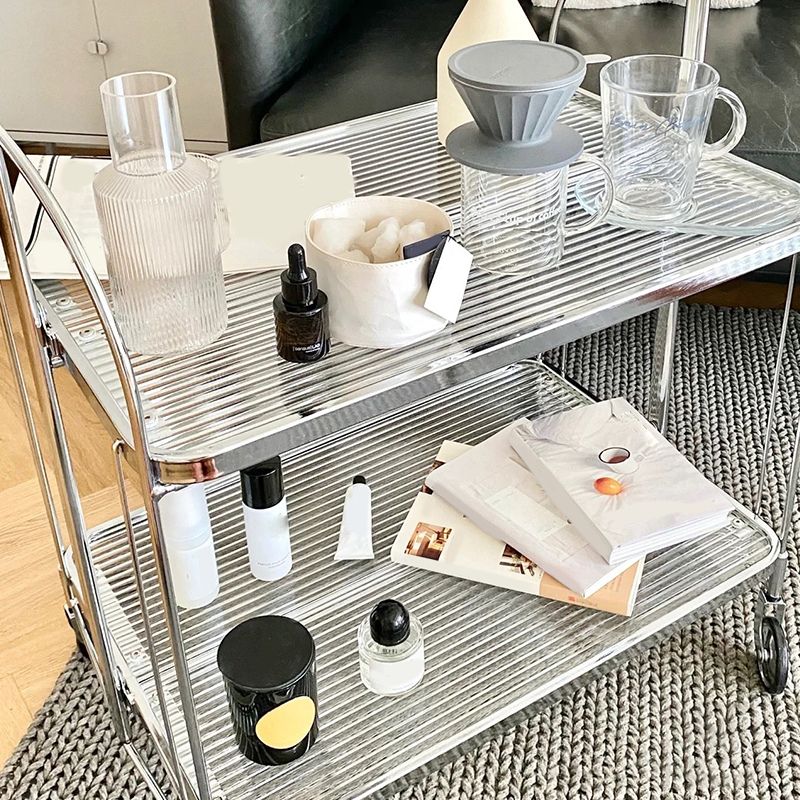 Modern Clear 23.6" End Table Rectangular Glass Side Table with Shelf Clearhalo 'Coffee & Accent Tables' 'End & Side Tables' 'end_side_tables' 'furn' 'furn_end_side_tables' 'Furniture' 'Living Room Furniture' 1200x1200_b855fc7c-64f7-4e4d-be68-5510147f2f6e