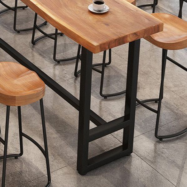 Tavolo da pranzo moderno rettangolare da bar in legno massello per cucina soggiorno
