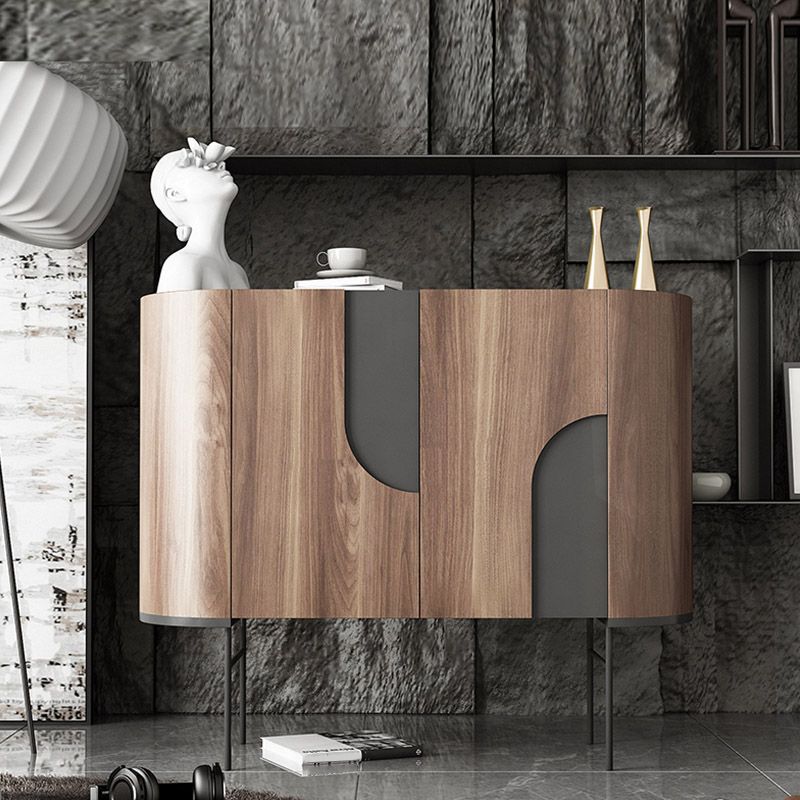 Wood Buffet Table Contemporary Style Side Board with Cabinets Clearhalo 'buffet_sideboard' 'Buffets & Sideboards' 'furn' 'furn_buffet_sideboard' 'Furniture' 'Kitchen & Dining Furniture' 1200x1200_b8579e48-6c84-426b-9d38-17d1360e0d42