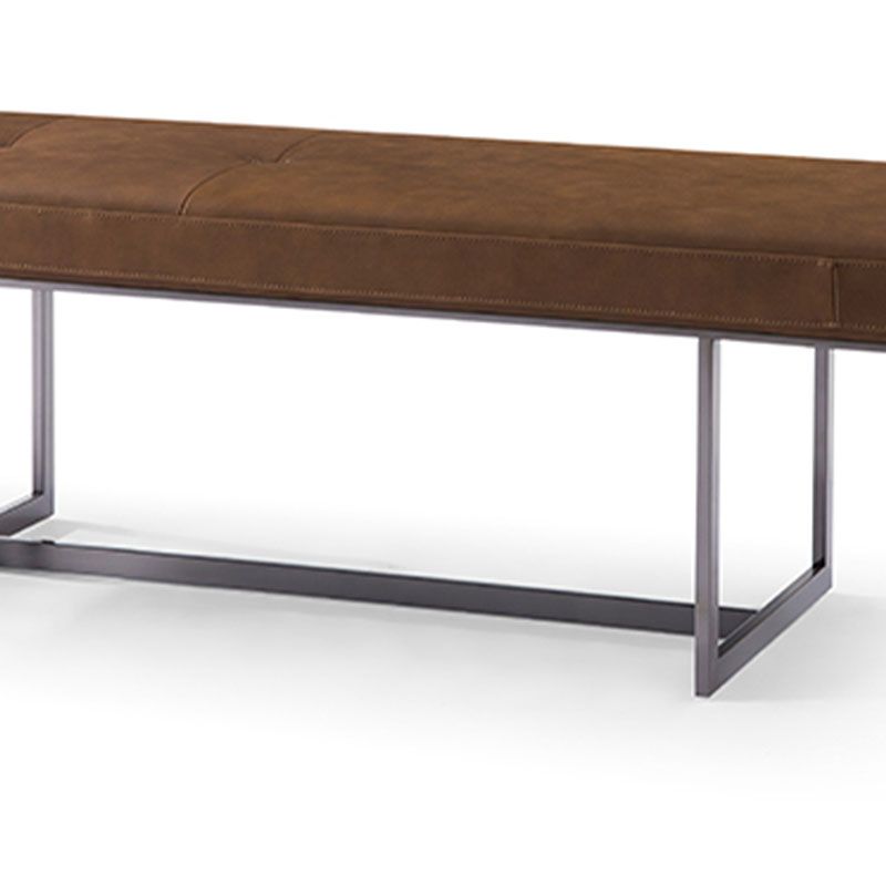 15.6" W Industrial Entryway Bench Rectangle Seating Bench with Upholstered Clearhalo 'Benches' 'Chairs & Seating' 'furn' 'furn_benches' 'Furniture' 'Living Room Furniture' 1200x1200_b858e2a0-193e-438f-a152-6d1aae97b534