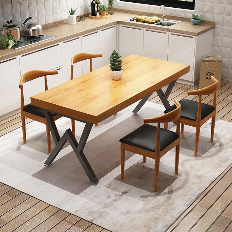 Sillas de comedor de madera sólida de 1/4/5 piezas industriales en marrón