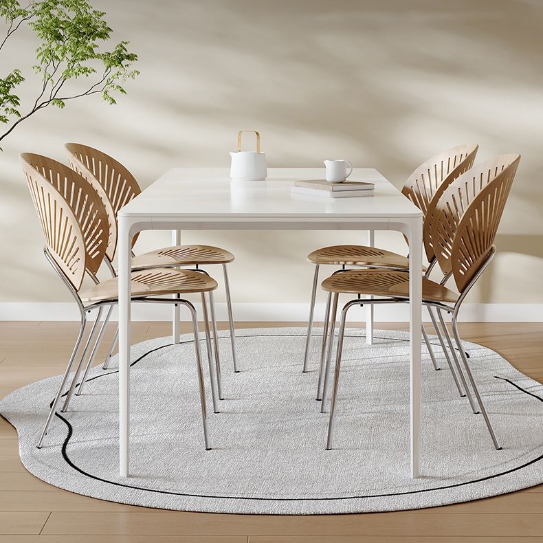 スカンジナビアのダイニングテーブルセットメタルベースのキッチン家具セット付き1/4/5ピース