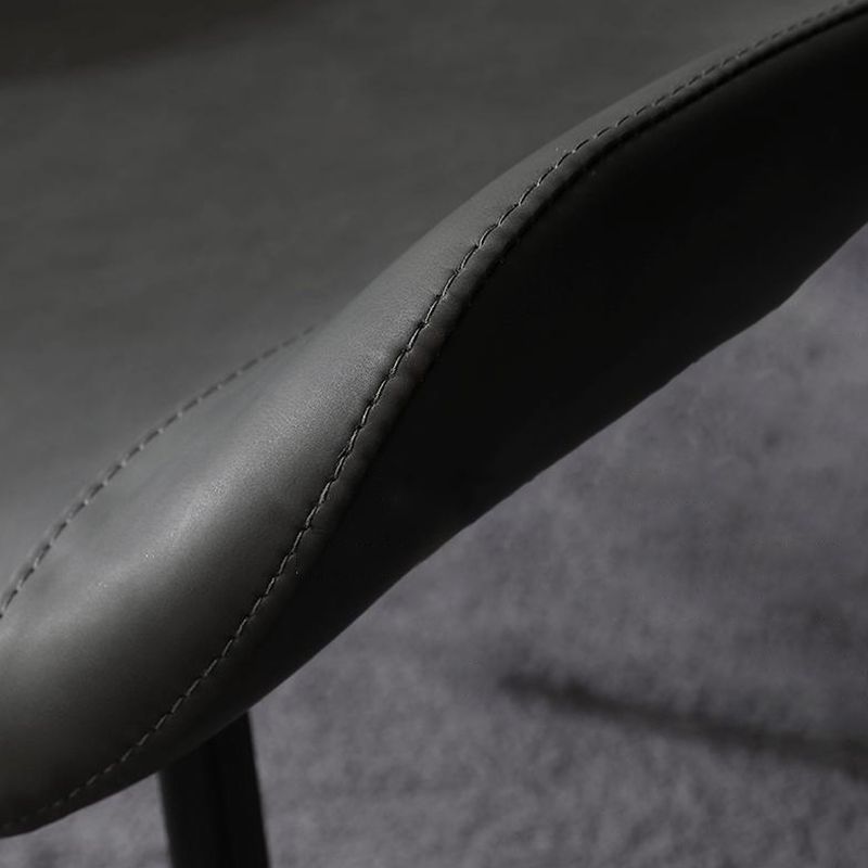 Modern Restaurant Leather Side Chair Solid Back Dining Chair with Black Legs Clearhalo ' kitchen&dining_furn' 'Dining Chairs' 'Dining Tables & Seating' 'dining_chair' 'furn' 'furn_dining_chair' 'Furniture' 'furniture_dining_chair' 'Kitchen & Dining Furniture' 'kitchen' 1200x1200_b85c7b8e-e3b3-4474-83f8-f6f756b23bb9