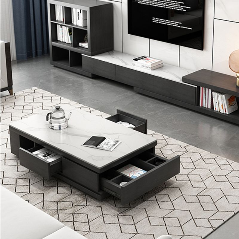 Single Coffee Table Slate Rectangular Coffee Table with Shelf Clearhalo 'Coffee & Accent Tables' 'Coffee Tables' 'coffee_tables' 'furn' 'furn_coffee_tables' 'Furniture' 'Living Room Furniture' 1200x1200_b85cd4c3-5056-44db-a0d8-dcc75e7a582b