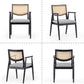 Modern Simple Arm Chair Solid Wood Base Dining Chair for Home Use