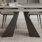 Rectangle Traditional Luxury Dining Table Sintered Stone Table with Double Pedestal Clearhalo ' dining_table' 'Dining Tables & Seating' 'Dining Tables' 'furn' 'furn_dining_table' 'Furniture' 'furniture_dining_table' 'Kitchen & Dining Furniture' 'kitchen&dining_furn' 'kitchen' 'kitchen_dining_table' 1200x1200_b85e1ea7-6f9d-4c37-888b-68df8a027626