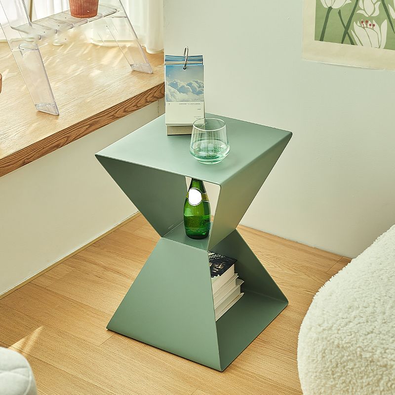 Rectangle Steel Top Side Table 19.68" Tall Abstract Base End Table with Shelves Clearhalo 'Coffee & Accent Tables' 'End & Side Tables' 'end_side_tables' 'furn' 'furn_end_side_tables' 'Furniture' 'Living Room Furniture' 1200x1200_b85f2349-c2c3-4229-b500-d8e57d82a9cc