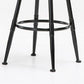 Black Metal Adjustable Height Bar Stool Solid Wood Armless Bar Stool