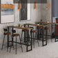 Juego de mesa de pub moderno de 1/2/4 piezas, mesa de mostrador de madera rectangular con taburetes