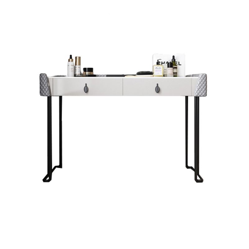 Gray Vanity Desk with 2 Storage Drawers 17.32" Wide Wood Vanity Set, Modern Style Clearhalo 'Bedroom Furniture' 'furn' 'furn_makeup_vanities' 'Furniture' 'Makeup Vanities' 'makeup_vanities' 1200x1200_b867c4a2-f7bb-4ff8-88c8-82a98e539cfb