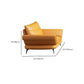 Contemporary Cushions Standard Sofa Leather Flared Arm Sofa for Living Room